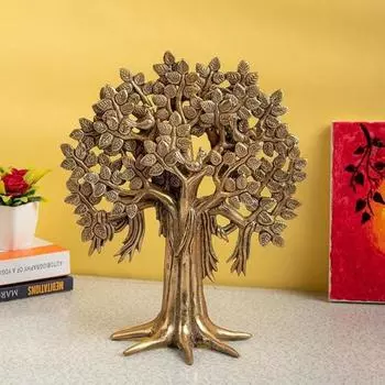 Чистая латунь Калпаврикша Дерево Выставочный образец Деревья Жизни Домашний Декор Подарок на Удачу Васту и Фэншуй Лучшее украшение для гостиной и стола