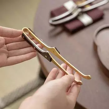 Чистая медь Чайный сервиз Kung Fu Чайная утварь для чайной церемонии Бытовая чайная чашка Зажим Пинцет Моющая чашка Чайные щипцы