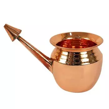 Чистая медь Neti Lota емкостью 300 мл подходит для эффективного очищения носа, занятий йогой, ежедневной гигиены, заложенности носовых пазух