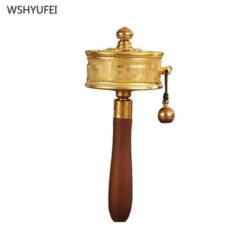 Чистая медь Ручной привод для гостиной Книжный шкаф Мебель для дома Украшения для рабочего стола Вращающийся цилиндр Fotai Supplies Crafts