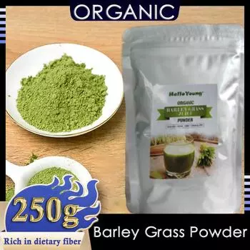 Чистая органическая трава ячменя, оригинальный порошок, сок, напиток, 250 г, натуральный напиток из ячменя для похудения, здоровья, матча