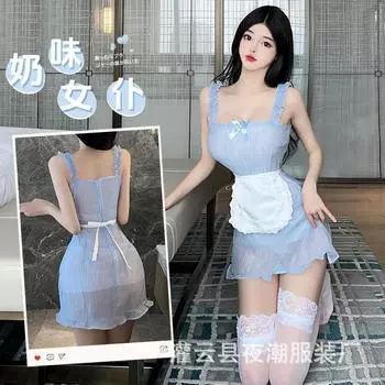 Чистая похоть маленькая горничная сексуальная сладкая юбка на подтяжках косплей нижнее белье комплект горничной похоть 8209 average size