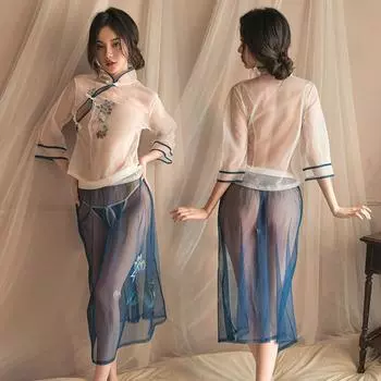 Чистая похоть пряжа перспектива Республика Китай холостяцкая одежда сексуальная униформа соблазнение страсть ретро костюм женщины Average Size [80-60kg]