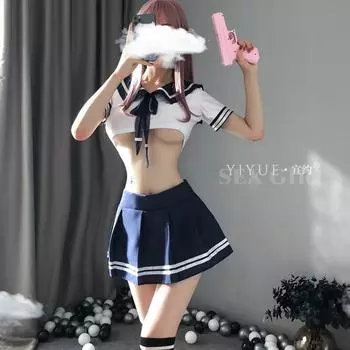 Чистая студенческая одежда сексуальная матросская одежда эротическое нижнее белье униформа соблазнительная раздельная матросская униформа M