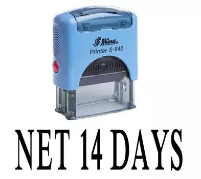 ЧИСТАЯ 14 ДНЕЙ Самостоятельная чернильная резиновая печать Изготовленная на заказ блестящая офисная канцелярская печать Impression Area 14 mm x 38 mm чёрный