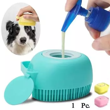 Чистка домашних животных, ванна, массажная щетка, мягкие безопасные силиконовые аксессуары для домашних животных, инструменты для собак, кошек, товары для домашних животных синий