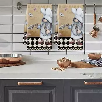 Чистка полотенце Прочный Сделать посуду Экологически чистый Отличная кухня Гномы Шаблон Блюдо для отеля G