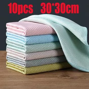 Чистка стеклянных зеркал, специальная салфетка для чистки рыбьей чешуи, салфетка не линяет, впитывает волосы, не оставляет следов