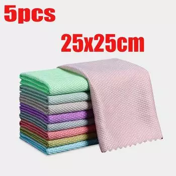 Чистка стеклянных зеркал Специальная салфетка для чистки рыбьей чешуи Салфетка не линяет, впитывает волосы, не оставляет следов