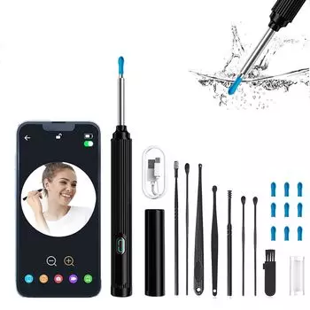 Чистка ушей Чистка ушей Чистка ушей пылезащитный чехол набор для удаления ушной серы камера для удаления ушной серы IP67 6 светодиодных ламп 1296P изображение 5 миллионов чистка ушей