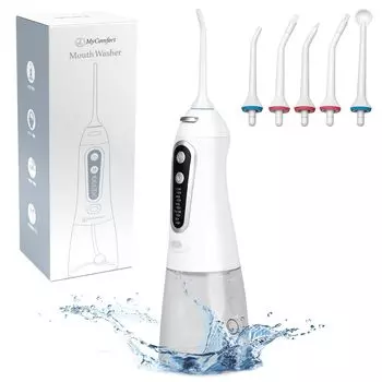 Чистка зубов струей воды x уровни давления воды Струйный очиститель Оральный ирригатор Водяная щетка с вращением на 360 градусов Струйный очиститель зубов [Поддерживает