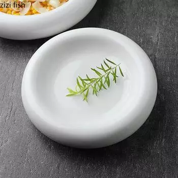 Чисто белая керамическая двухслойная тарелка, креативная круглая десертная тарелка, тарелка для пасты, тарелки для закусок, специальная ресторанная посуда