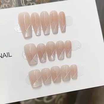 Чисто ручная работа Фототерапия Носимые ногтевые пластины Геометрия. Переиспользованный нейл-арт для готовых ногтевых продуктов Extra small xs