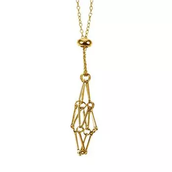 Чистое металлическое ожерелье, держатель для кристаллов, ожерелье в виде клетки, мужской держатель в стиле панк для камней Pa K1T2 Silver-S