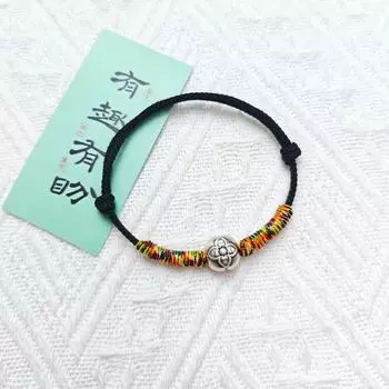 Чистое серебро 999 Удачная хурма Ремешок Женский плетеный красный шнурок Браслет Года Судьбы Пара Подарки для девушки Серебряные украшения