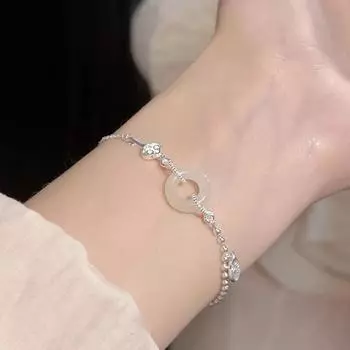 Чистое серебро S925 серебро новый китайский стиль ключ красный агат браслет из бисера новая ниша высокого класса смысл бренд Fu Hetian нефритовый браслет с пряжкой безопасности для женщин