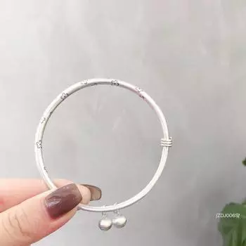 Чистое серебро S999 Винтажное серебряное украшение в китайском стиле браслет-колокольчик с цветком сливы ручной работы Push Pull Древнее серебро Adjustable size