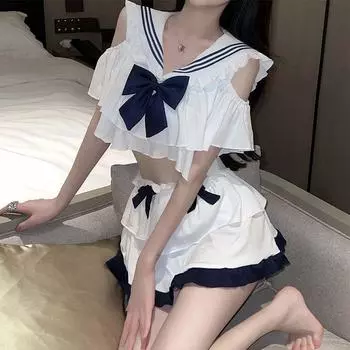 Чистое студенческое платье сексуальная рубашка jk девушка матроска сексуальное нижнее белье One size