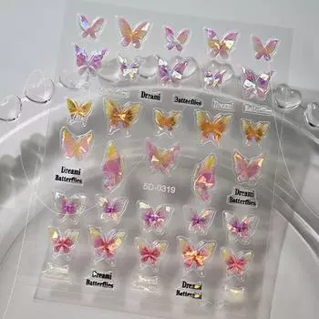 Чистое желание Ракушка Светильник Бабочка Наклейки для ногтей Мечтательная бабочка Носить Дизайн ногтей Diy Украшения Аксессуар