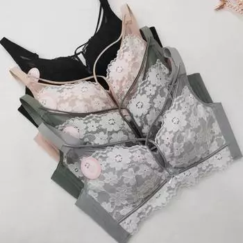 Чистое желание, сексуальный кружевной бюстгальтер, без стального кольца, нижнее белье с маленькой грудью, тонкий верх и толстый низ, немагнитное нижнее белье для женщин 32/70AB pass cup
