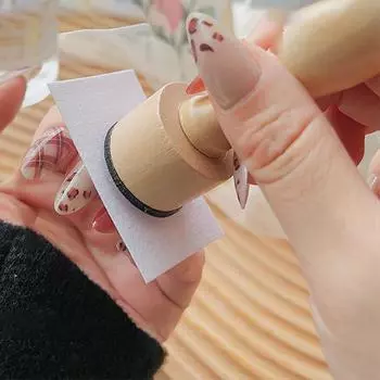 Чистящая деревянная ручка для ногтей Уплотнитель для чистки рисунков на ногтях Вспомогательный инструмент для чистки ногтей Инструменты для снятия брони Аксессуары circle black