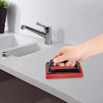 Чистящая губчатая щетка, ручной скруббер для бассейна, удобный для захвата, плавание красный