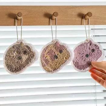 Чистящая губка, маслостойкая, экономящая труд, древесная масса, хлопок, полезная, симпатичная, картонная, скраб для общежития серый