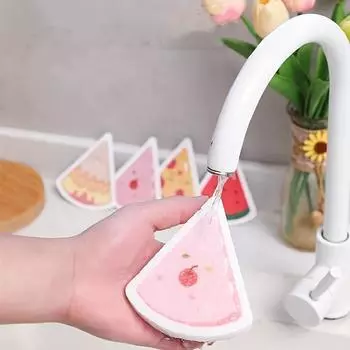 Чистящая губка с мультяшным принтом, губка для бытовой уборки, губка для мытья посуды, кухонная губка премиум-класса, прочная губка, не царапающая салфетку 1pcsRandom Color