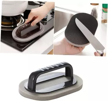 Чистящая губка-щетка для чистки Инструменты для чистки Щетка для чистки Наждачная щетка Волшебная кухонная губка-щетка для чистки ножей, сковородок, кастрюль Сильные щетки для дезинфекции чёрный