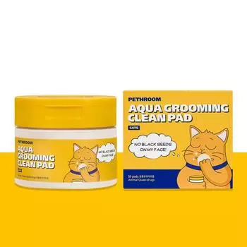 Чистящая салфетка Aqua Grooming (50 листов) Двусторонняя подушечка для удаления кожного сала от угревой сыпи на подбородке кошки 1P