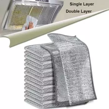 Чистящая салфетка для удаления ржавчины, кухонное полотенце для мытья посуды, тряпка для чистки металлической проволоки, инструменты для чистки микроволновой печи, тряпка для мытья посуды 5pcs