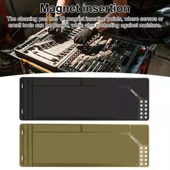 Чистящая салфетка с магнитными точками Износостойкая Складная конструкция Нескользящая Маслостойкая S коричневый