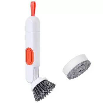 Чистящая щетка Легко очищает поверхности с помощью многофункциональной чистящей щетки с дозатором жидкости. Товары для дома. красный