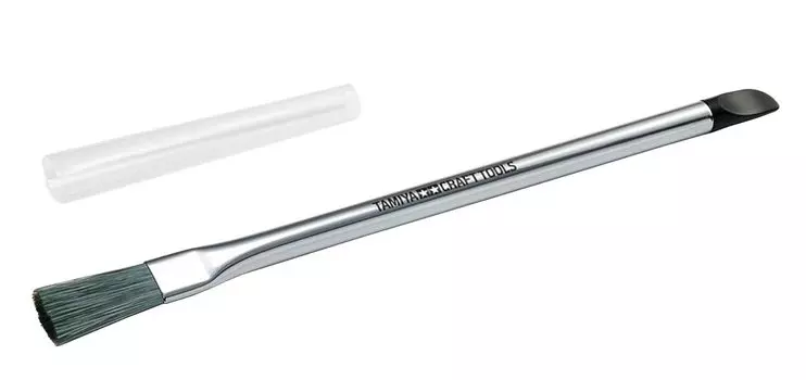 Чистящая щетка-лопатка TAMIYA Craft Tool Series Mini 4WD для 74163 № 163 (с наклейками)
