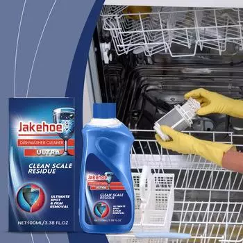 Чистящее средство для посудомоечной машины JAKEHOE удаляет пятна, жир и известковый налет. Жидкость для чистки посудомоечной машины для дома и кухни. 100ml