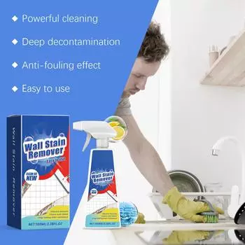 Чистящее средство для стен дома, пятен от воды, грязи, ванной комнаты, пятен плесени, чистящее средство 100 мл One Size белый