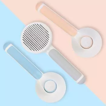 Чистящие и косметические средства для кошачьей шерсти Пластиковая самоочищающаяся щетка Аксессуары для домашних животных Расческа для домашних животных