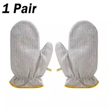 Чистящие перчатки для удаления ржавчины. Кухонные изоляционные перчатки. Стальная проволока. Салфетка для мытья посуды. Водонепроницаемые перчатки для чистки кастрюль. 1pair серебряный