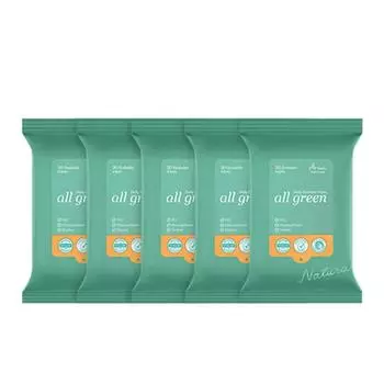 Чистящие салфетки для женщин Arial All Green, портативные, 20 листов, 5 упаковок, 108 г