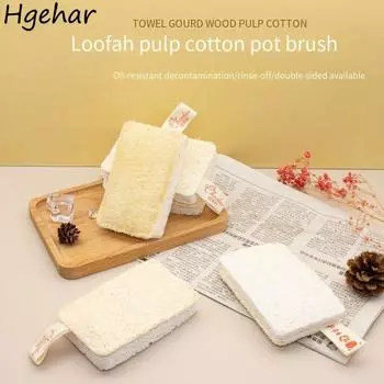 Чистящие салфетки из люфы, бытовое чистящее средство для кухни, более плотное, антипригарное, безопасное для масла, портативное, многоразовое, прочное, впитывающее воду 1pc