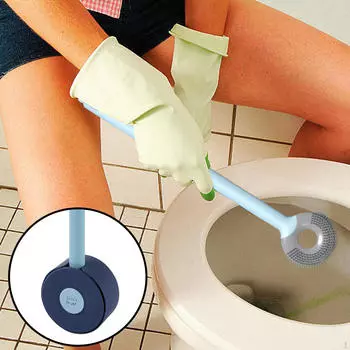 Чистящий ершик для туалета, очиститель без сверла, набор щеток-скребков, синий