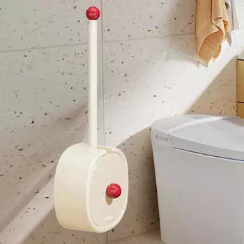 Чистящий ершик для туалета Ванная комната Глубокие аксессуары Экономия места, Универсальный White
