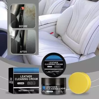 Чистящий крем для кожи салона автомобиля Чистящий крем для кожи салона автомобиля, очистите поверхность и убедитесь, что на поверхности нет грязи чёрный