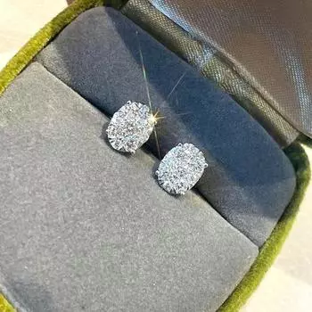 Чистые и свежие женские серьги-гвоздики Ослепительные циркониевые аксессуары для женщин Универсальные модные украшения Сдержанный роскошный подарок