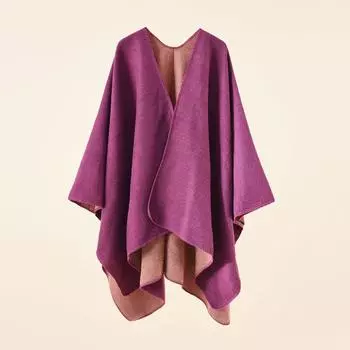 Чистый цвет, элегантная зимняя теплая большая шаль для путешествий фиолетовый