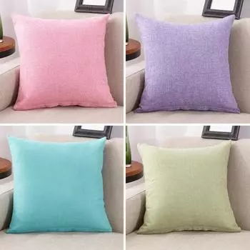 Чистый цвет Чехлы для подушек Льняной диван-кровать Украшение дома Автомобильная поясная наволочка зелёный