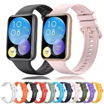 Чистый цвет для Huawei Watch Fit 2, сменный ремешок, браслет, умный ремешок для часов для Huawei Watch Fit2, силиконовый ремешок Yellow жёлтый