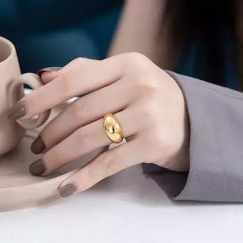 Чистый цвет, кольцо на палец, серебро, золото, большие гладкие кольца, голое кольцо, женские украшения, кольцо в корейском стиле золотой
