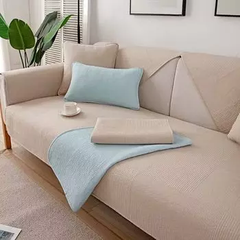 Чистый цвет мягкого хлопкового диванного полотенца противоскользящий чехол для дивана многоцветный регулируемый пылезащитный чехол для машинной стирки 70x70cm 1pc