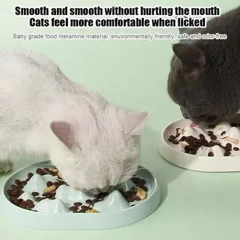 Чистый цвет, простая тарелка для медленной еды, устройство для медленной еды, устройство против удушья, товары для кошек и собак, аксессуары для домашних животных, миска для кошек белый